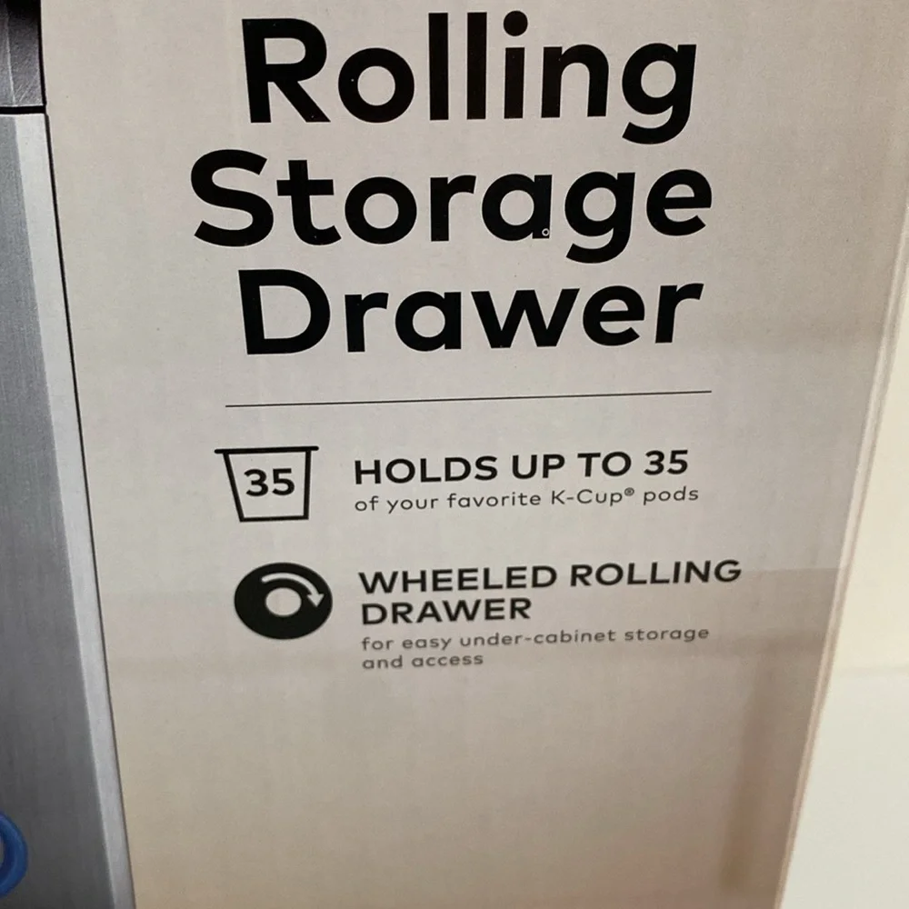 Keurig Storage Drawer with wheels for 36 ct K-cups Black and Silver rolling NEW - Picture 3 of 7